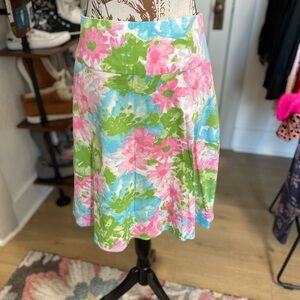 Kim & Cami Floral Skater Skirt - Pink, Green, Blue